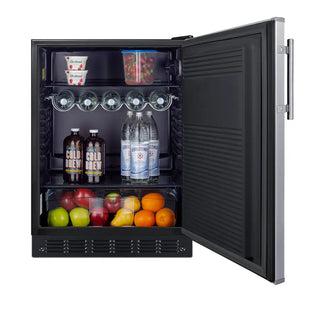 Summit FF708BLSSADA 24" Wide All-Refrigerator, ADA Compliant, 5.3 cu.ft. with Stainless Steel Door, ENERGY STAR Certified