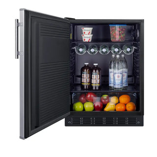 Summit FF708BLSSADALHD 24" Wide All-Refrigerator, ADA Compliant, Left Hand Door Swing, 5.3 cu.ft., ENERGY STAR Certified