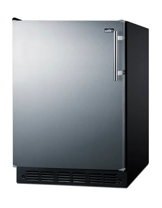 Summit FF708BLSSLHD 24" Wide All-Refrigerator, Left Hand Door Swing, 5.3 cu.ft. with Stainless Steel Door