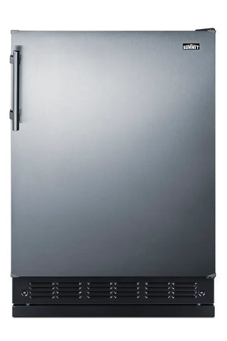 Summit FF708BLSSRS 24" Wide All-Refrigerator with Adjustable Height and Stainless Steel Door, 5.3 cu.ft.