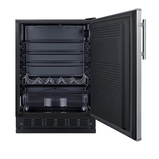 Summit FF708BLSSRS 24" Wide All-Refrigerator with Adjustable Height and Stainless Steel Door, 5.3 cu.ft.