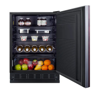 Summit FF708BLSSRSIF 24" Wide Built-In All-Refrigerator (Panel Not Included) with Adjustable Height, 5.3 cu.ft.