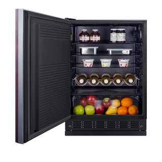 Summit FF708BLSSRSIFLHD 24" Wide Built-In All-Refrigerator (Panel Not Included) with Adjustable Height, 5.3 cu.ft.