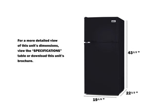 Summit FF713BLHD 19" Wide Top Mount Refrigerator-Freezer ADA Compliant, Left Hand Door, 4.3 cu.ft. Black 