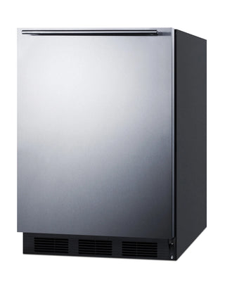 Summit FF7BKBISSHH 24" Wide Built-In Stainless Steel All-Refrigerator Commercial NSF-7, Black Cabinet