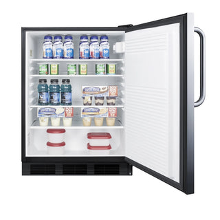 Summit FF7BKBISSTB 24" Wide Built-In Undercounter Stainless Steel All-Refrigerator Commercial NSF-7, 5.5 cu.ft.