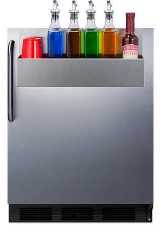 Summit FF7BKBISSTBADASR 24" Wide Built-In ADA Compliant All-Refrigerator with Speed Rail Commercial NSF-7, 5.5 cu.ft.