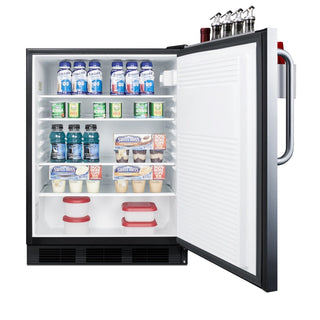 Summit FF7BKBISSTBADASR 24" Wide Built-In ADA Compliant All-Refrigerator with Speed Rail Commercial NSF-7, 5.5 cu.ft.