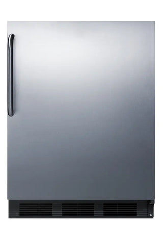 Summit FF7BKCSSADA 24" Wide ADA Height Built-In All-Refrigerator with Full Stainless Steel Exterior, 5.5 cu.ft.