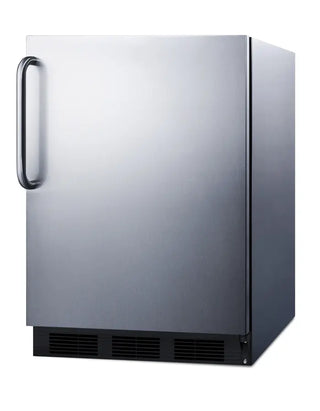 Summit FF7BKCSSADA 24" Wide ADA Height Built-In All-Refrigerator with Full Stainless Steel Exterior, 5.5 cu.ft.