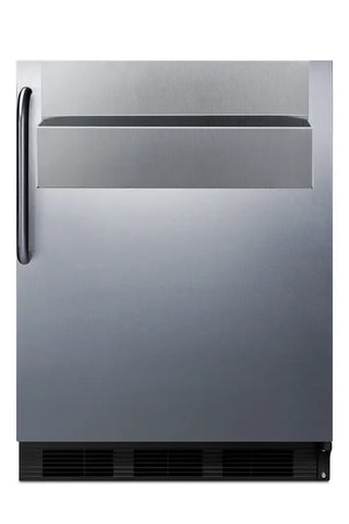 Summit FF7BKSSTBSR 24" Wide All-Refrigerator with Speed Rail NSF-7 Approved, 5.5 cu.ft. Stainless steel refrigerator