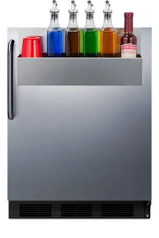 Summit FF7BKSSTBSR 24" Wide All-Refrigerator with Speed Rail NSF-7 Approved, 5.5 cu.ft.