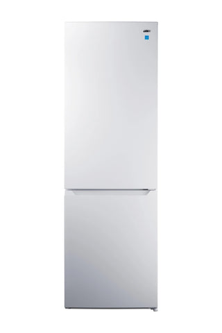 Summit FFBF1030W 24" Wide 10.5 cu. ft. Bottom-Mount Refrigerator-Freezer, Counter Depth, White