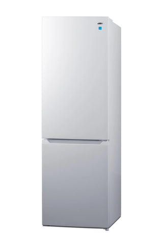 Summit FFBF1030W 24" Wide 10.5 cu. ft. Bottom-Mount Refrigerator-Freezer, Counter Depth, White