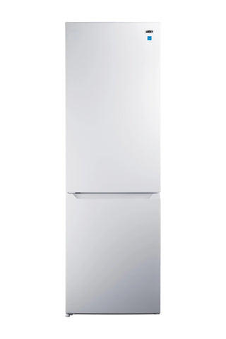 Summit FFBF1030WLHD 24" 10.5 cu. ft. Wide Bottom-Mount Refrigerator-Freezer, Counter Depth, Left-Hand Door, White