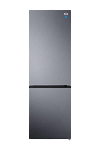 Summit FFBF1031PLLHD 24" Wide 10.5 cu. ft. Bottom-Mount Refrigerator-Freezer, Counter Depth, Stainless Steel