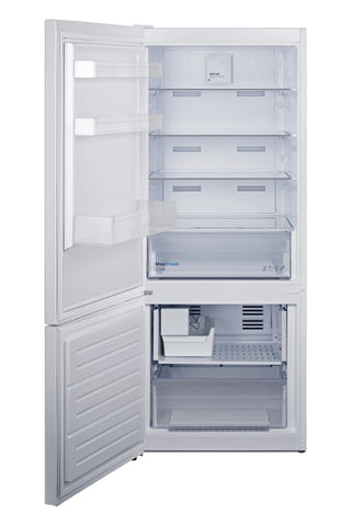 Summit FFBF151WIMLHD 28" Wide 15.1 cu. ft. Bottom Mount Refrigerator-Freezer with Icemaker, White