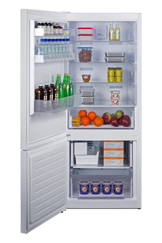 Summit FFBF151WIMLHD 28" Wide 15.1 cu. ft. Bottom Mount Refrigerator-Freezer with Icemaker, White