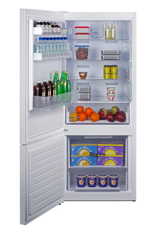Summit FFBF151WLHD 28" Wide 15.1 cu. ft. Bottom Mount Refrigerator-Freezer, ENERGY STAR White