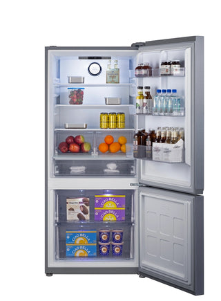 Summit FFBF173SS 30" Wide 16.1 cu. ft. Bottom Mount Refrigerator-Freezer, Counter Depth Stainless Steel