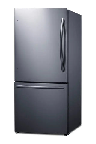 Summit FFBF179SSIMLHD 31" Wide Bottom Freezer Refrigerator with Icemaker and Left Hand Door Swing, 17.2 cu.ft.