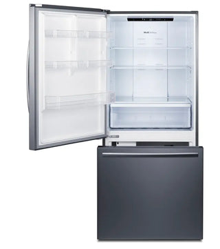 Summit FFBF179SSIMLHD 31" Wide Bottom Freezer Refrigerator with Icemaker and Left Hand Door Swing, 17.2 cu.ft.