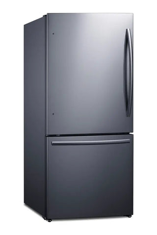 Summit FFBF179SSIMLHD 31" Wide Bottom Freezer Refrigerator with Icemaker and Left Hand Door Swing, 17.2 cu.ft.