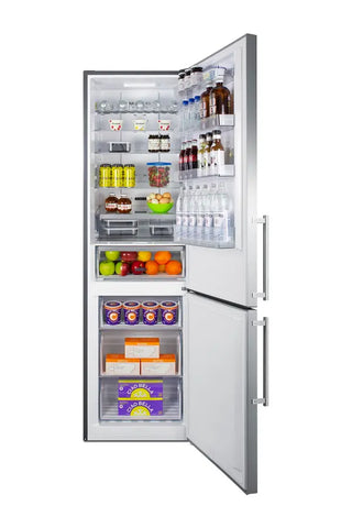 Summit FFBF181ES2 24" Wide Bottom Freezer Refrigerator, Digital Thermostats, 11.7 cu.ft.