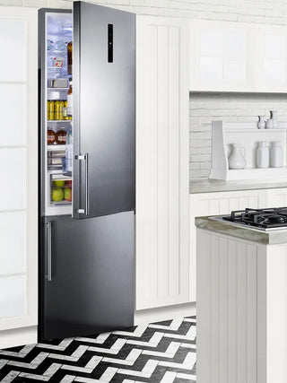 Summit FFBF181ES2IM 24" Wide Bottom Freezer Refrigerator with Factory-Installed Icemaker, Stainless Steel