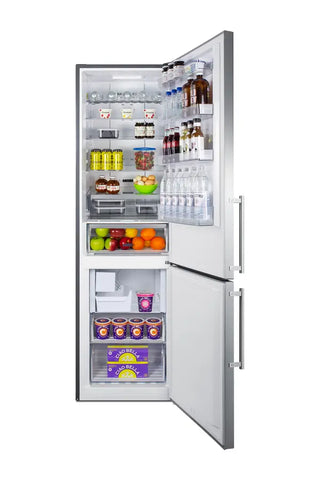 Summit FFBF181ES2IM 24" Wide Bottom Freezer Refrigerator with Factory-Installed Icemaker, Stainless Steel