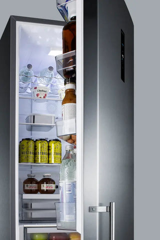Summit FFBF181ES2IM 24" Wide Bottom Freezer Refrigerator with Factory-Installed Icemaker, Stainless Steel