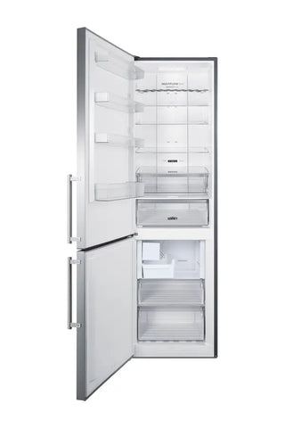 Summit FFBF181ES2IMLHD 24" Wide Bottom Freezer Refrigerator with Icemaker and Left Hand Door Swing, 11.7 cu.ft.