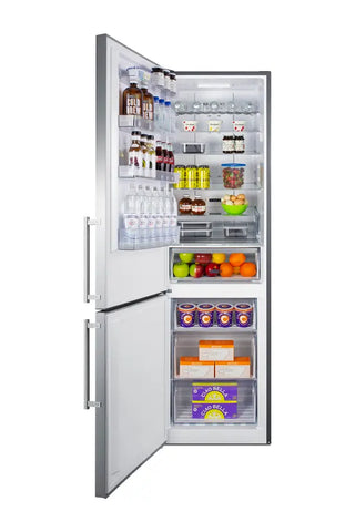 Summit FFBF181ES2LHD 24" Wide Bottom Freezer Refrigerator with Left Hand Door Swing, 11.7 cu.ft.