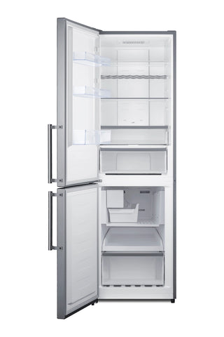 Summit FFBF235PLIMLHD 24" 10.8 cu.ft. Wide Bottom Freezer Refrigerator with Icemaker, Counter Depth, Left Hand Door
