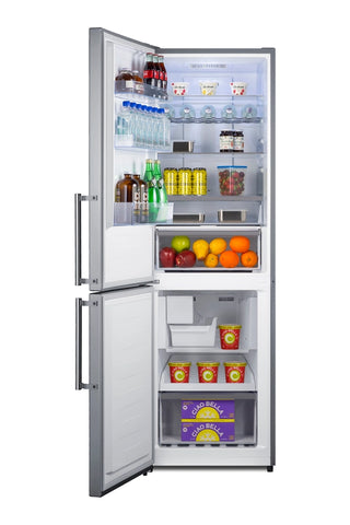 Summit FFBF235PLIMLHD 24" 10.8 cu.ft. Wide Bottom Freezer Refrigerator with Icemaker, Counter Depth, Left Hand Door