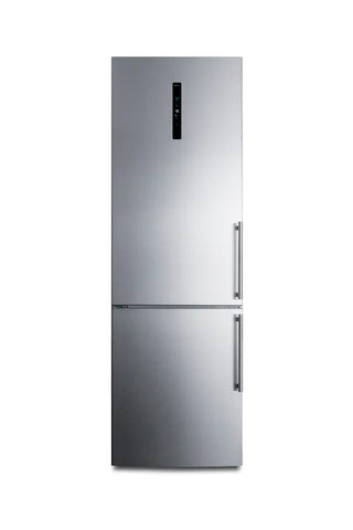 Summit FFBF249SS2IMLHD 24" Wide Bottom Freezer Refrigerator with Icemaker and Left Hand Door Swing, 10.6 cu.ft.