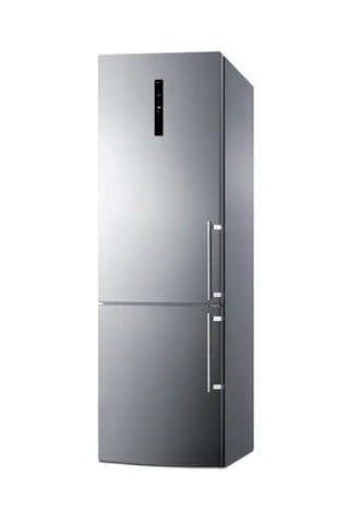 Summit FFBF249SS2IMLHD 24" Wide Bottom Freezer Refrigerator with Icemaker and Left Hand Door Swing, 10.6 cu.ft.