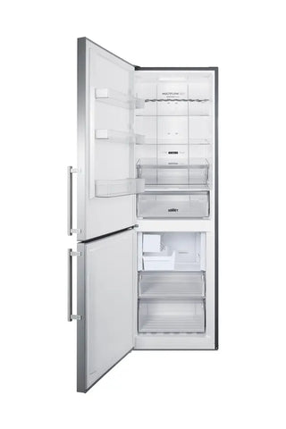 Summit FFBF249SS2IMLHD 24" Wide Bottom Freezer Refrigerator with Icemaker and Left Hand Door Swing, 10.6 cu.ft.