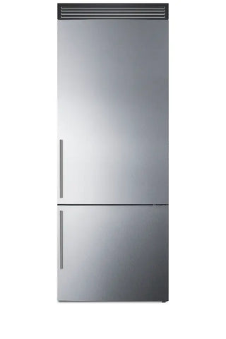 Summit FFBF279SSXIMH72 28" Wide Bottom Freezer Refrigerator with Icemaker and Decorative Grill, 14.6 cu.ft.