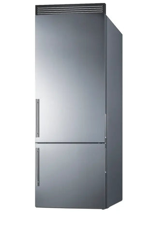 Summit FFBF279SSXIMH72 28" Wide Bottom Freezer Refrigerator with Icemaker and Decorative Grill, 14.6 cu.ft.