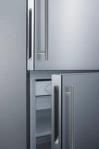Summit FFBF279SSXIMH72 28" Wide Bottom Freezer Refrigerator with Icemaker and Decorative Grill, 14.6 cu.ft.