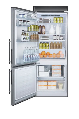 Summit FFBF279SSXIMH72LHD 28" Wide Bottom Freezer Refrigerator with Icemaker, Left Hand Swing, 14.6 cu.ft.
