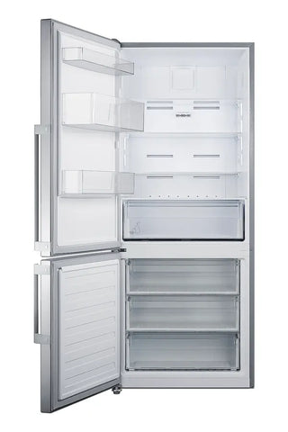 Summit FFBF283SSLHD 28" Wide Bottom Freezer Refrigerator ENERGY STAR Certified with Left Hand Door Swing, 14.0 cu.ft.