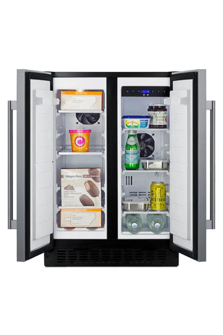 Summit FFRF24SS 24" Wide Built-In Refrigerator-Freezer with Frost-Free Operation, 3.78 cu.ft.