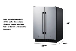 Summit FFRF24SS 24" Wide Built-In Refrigerator-Freezer with Frost-Free Operation, 3.78 cu.ft.