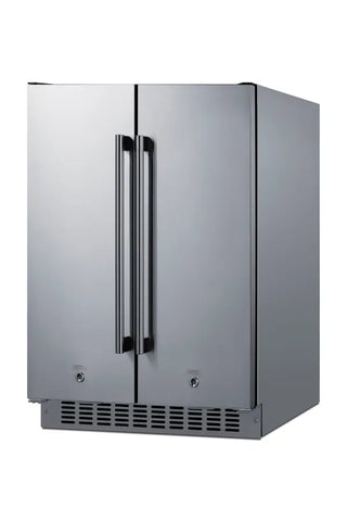 Summit FFRF24SSCSS 24" Wide Built-In Refrigerator-Freezer with Full Stainless Steel Exterior, 3.78 cu.ft.