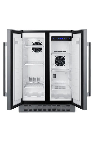 Summit FFRF24SSCSS 24" Wide Built-In Refrigerator-Freezer with Full Stainless Steel Exterior, 3.78 cu.ft.
