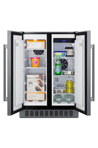 Summit FFRF24SSCSS 24" Wide Built-In Refrigerator-Freezer with Full Stainless Steel Exterior, 3.78 cu.ft.