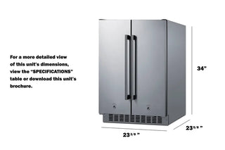 Summit FFRF24SSCSS 24" Wide Built-In Refrigerator-Freezer with Full Stainless Steel Exterior, 3.78 cu.ft.