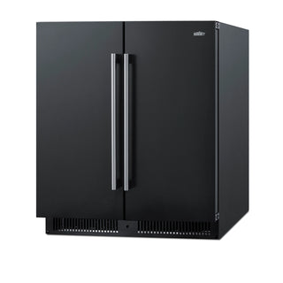 Summit FFRF3070BL 30" Wide 5.1 cu.ft. Built-In Refrigerator-Freezer, Undercounter Black